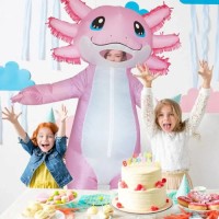 Aufblasbares Kostüm Axolotl Salamander Fasnacht Fasching Karneval